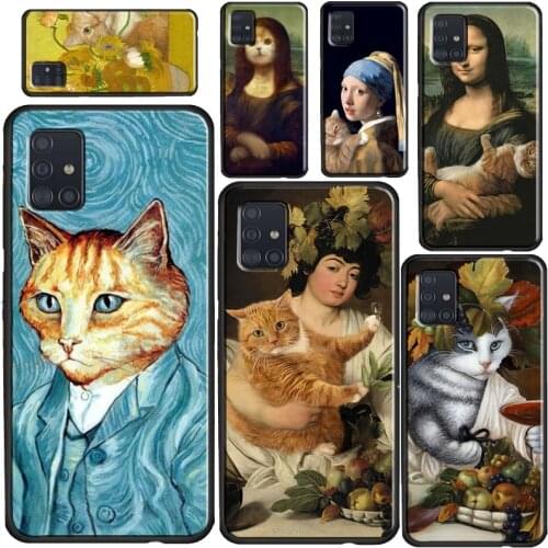 Funny Cat Art Aesthetics Phone Case For Samsung A72 A52 A42 A32 A12 A10 A20S A30 A50 A70 A20e A21S A11 A41 A51 A71