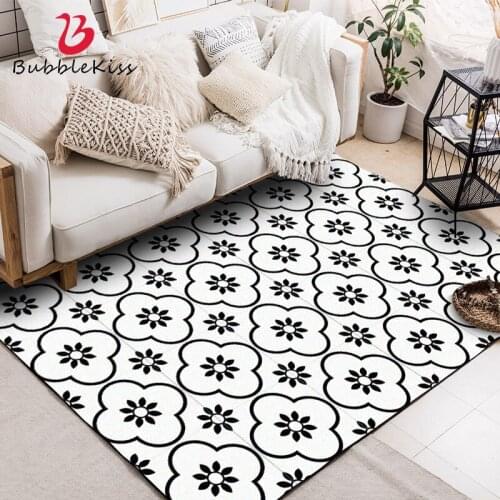 Bubble Kiss Geometric Carpets For Living Room Black And White Flower Bedroom Large Rugs Home Decoration Sofa Floor Mat Rugs