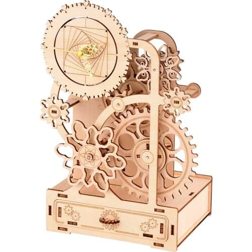 DIY 3D Wooden Creative Puzzle Multifunctional Desk Clock Music Box Pen Container Model Building Kits Musical Decor Toys
