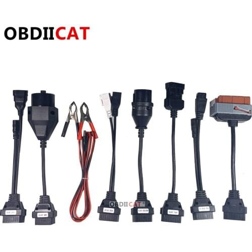 DHL 10pcs Full set 8 Cable Car Cables for TCS Scanner OBD2 Cable OBD Adaptor Connectors For TCS Multidiag MVDiag