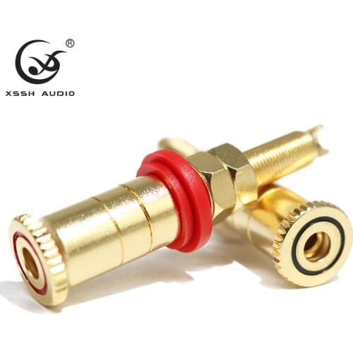 Long Binding Post XSSH Audio YIVOHiFi Speaker Horn Power Amplifier Terminal Brass Plated Gold Screw Female Banana Connector Plug