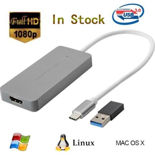 For MAC ps4 Win Linux pc laptop Type C Video Card Gaming USB 3.0 LIVE VIDEO CAPTUR CARD Type-C Camera Video Recorder GAME 1080P