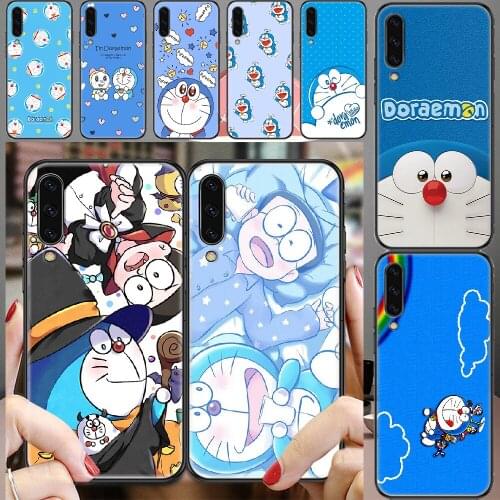 Doraemon Cartoon Cute Phone case For Samsung Galaxy A 3 5 7 8 10 20 21 30 40 50 51 70 71 E S 2016 2018 4G black art cell cover