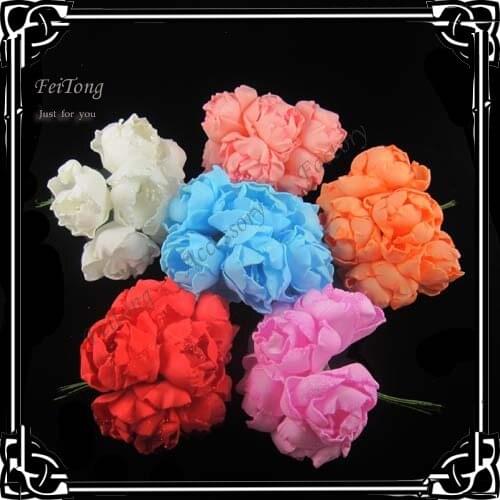 6pcs/lot Artificial PE floral fake flowers Hand bouquet flowers Bridal bouquets