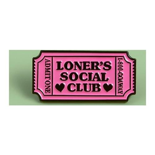 Club Tickets Punk Enamel Pins Lonely Social Area Team With Serial Number Custom Badge Shirt Suit Lapel Brooch Jewelry