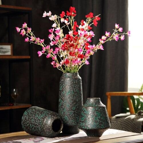 Jingdezhen Handmade Fine Ceramic Vase Lucky Feng Shui Ornaments Vintage Classic Desktop Vase Flower Arrangement Hydroponics Pot