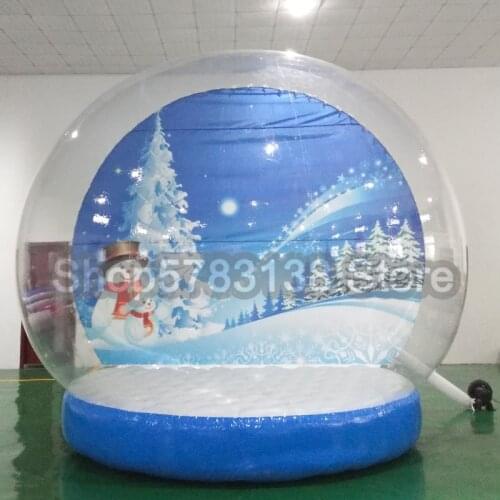 Beautiful Snow Globe For Christmas 3M Dia Inflatable Snow Globe Photo Booth For Advertising Outdoor Clear Bubble Globe Customize