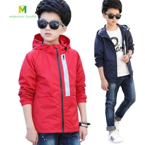 Boys clothes 4-13T kids spring waterproof windbreaker baby boys jacket teenage hooded autumn zipper jackets children outwear