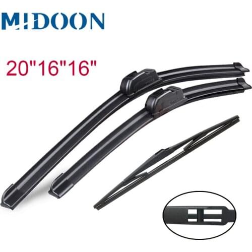 MIDOON Wiper Front + Rear Wiper Blades Set Kit For Toyota Prius 2009-2015 Windshield Windscreen Rear Window 26"16"16"