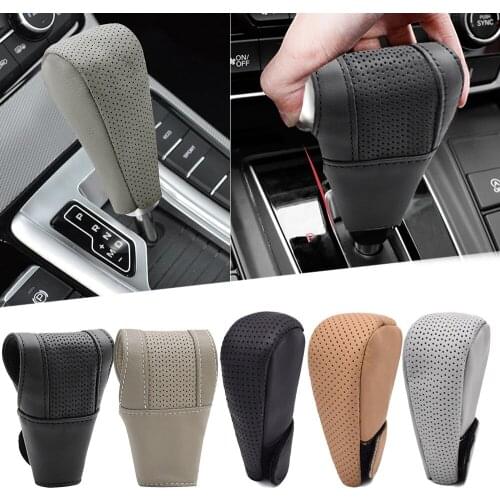 New Car Gear Shift Collars Leather Gear Lever Protective Cover Auto Shifter Knob Case Anti-slip Handbrake Protector Universal