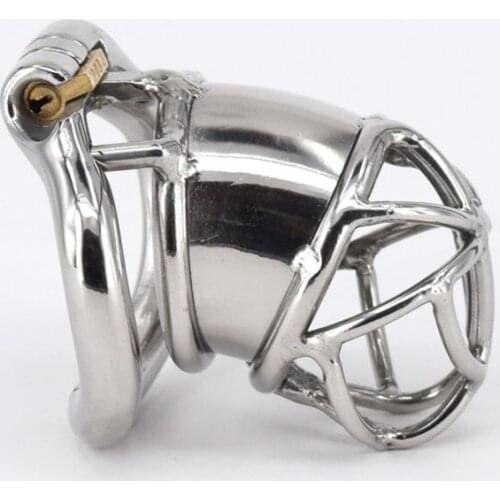 New Design Stainless Steel Male Cock Cage Chastity Device Penis Lock With Arc Base Activities Ring Sex Toys For Men