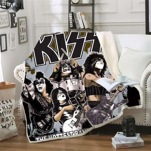 Character Blanket KISS Rock Band 3D Blankets for Beds Adult Quilt Bedding Cover Sofa Travel Fashion Birthday Party Throw Blanket