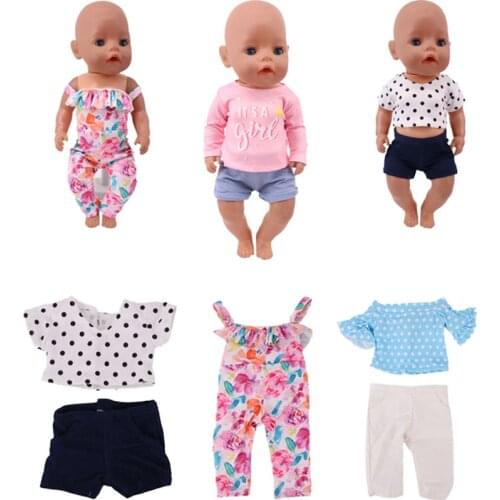 Doll Clothes Pants Suit & Swimsuits Suitable For Summer For 18 Inch And New Born Baby Generation Birthday Girls Toy Gifts