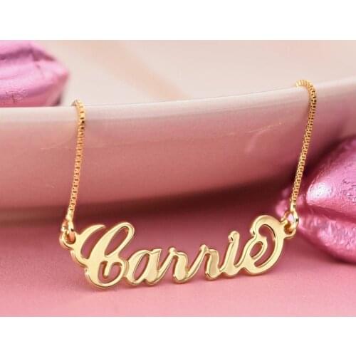 Custom Box Chain Name Necklace Cute Mermaid Tail At The Ending Of Baby Girl Nameplate Pendant Necklace Personalized Jewelry