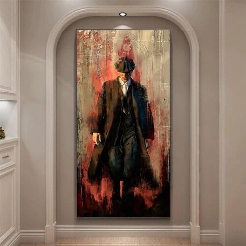 Peaky blinders Graffiti Art Paintings Print on Canvas Art Posters And Prints Portrait of Tommy Shelby Art Pictures Home Decor