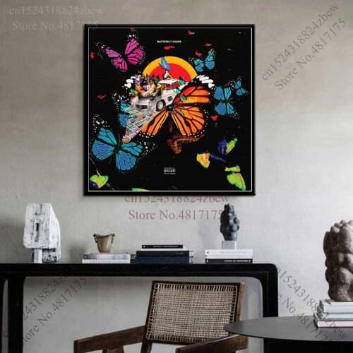 Butterfly Coupe Poster Rapper Singer Music Album Canvas Painting Wall Art Posters and Prints Home Decor
