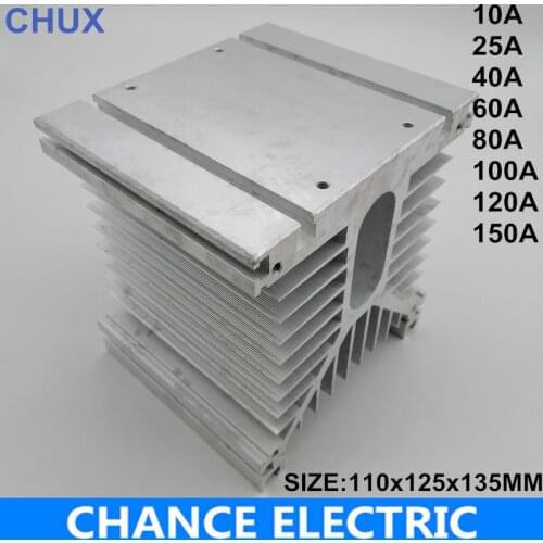 SSR Radiator Heat Sink Aluminum Base Heating Radiator used for 10A 25A 40A 60A 80A 100A 120A 150A Three phase solid state relay