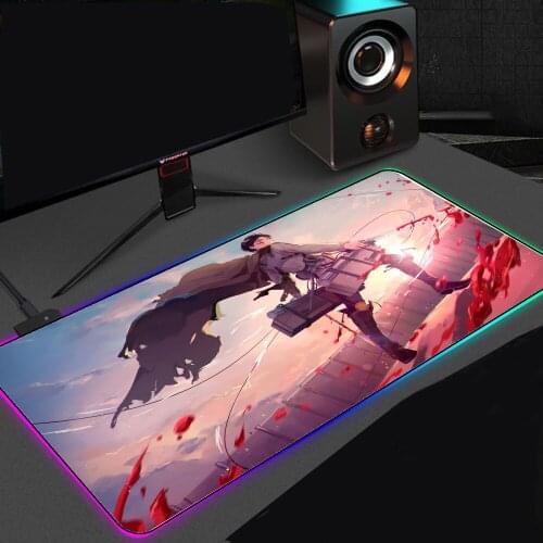 RGB Keyboard Pad Gaming Accessories Computer Attack on Titan Mouse Pad Mausepad Gaming Accessories Large Mouse Pad Anime