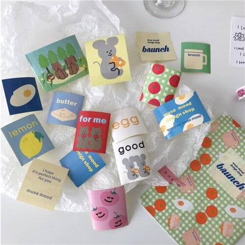 Sandro tomato egg green plaid packaging bag self-adhesive stickers hand account material wall stickers sealing stickers