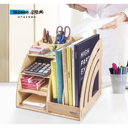 Detachable Desktop Storage Box Wooden DIY Office Stationery Organizer