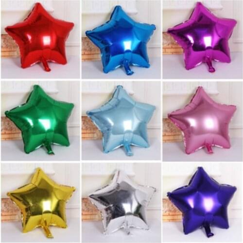 SUEF 1/3/5pcs 10inch Five-Pointed Star Foil Balloon Birthday New Year Decoration Christmas for Home @1