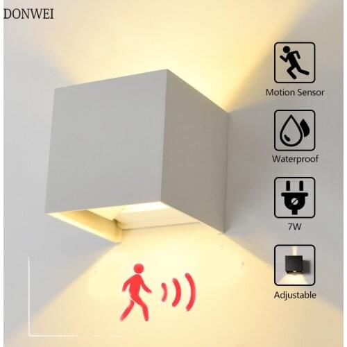 6W 12W LED Wall Light Outdoor Waterproof IP65 Radar Motion Sensor Porch Wall Lamp Home Sconce Indoor Decoration Lighting