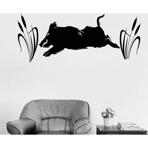 Wild Boar Hunting Shop Hunter Vinyl Wall Decal Home Decor Art Mural Wall Stickers Removable