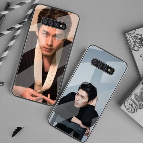 YJZFDYRM Kpop Star hyun bin Phone Case Cover Tempered Glass For Samsung S20 Plus S7 S8 S9 S10 Plus Note 8 9 10 Plus