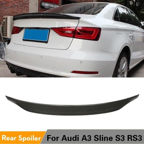 Rear Spoiler for Audi A3 S3 RS3 2014 - 2019 Carbon Fiber Trunk Boot Lip Wings Spoiler