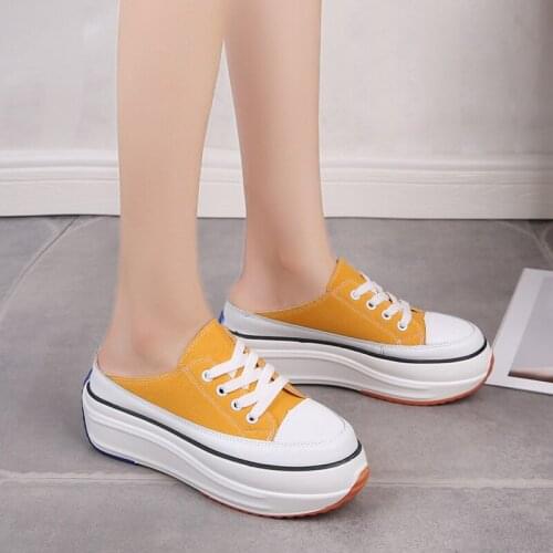 Summer women slippers canvas non-toe muffin thick bottom increased non-slip simple wild casual daily shopping women shoes U24-73