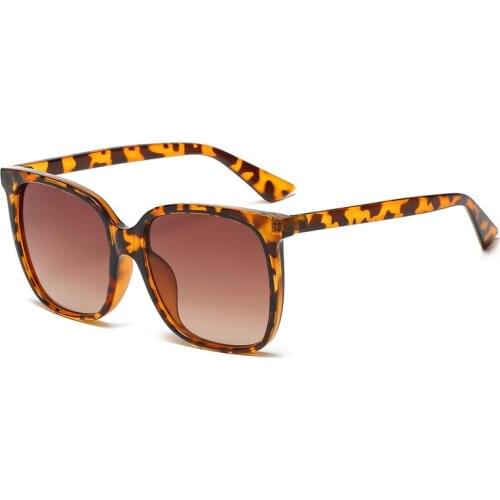 2021Newest Oversize Square Frame UV400 Leopard Sunglasses Traveling Driving Women Elegant Simple Fashion Brand Oculos De Sol