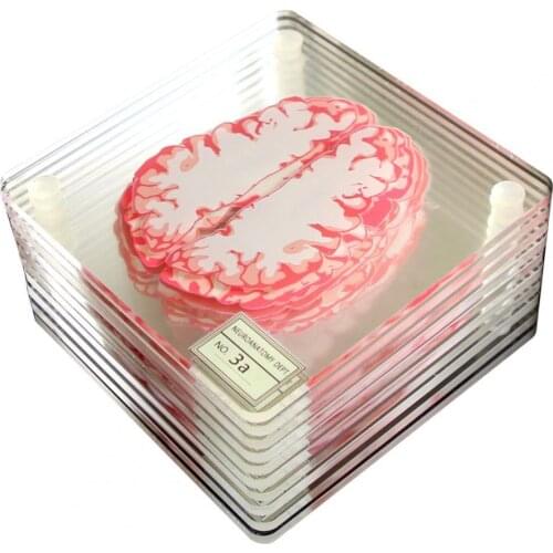 1 Set Horror Cup Mat Visual Effect Acrylic Creative Bloodstain Pattern Cup Pad for Halloween