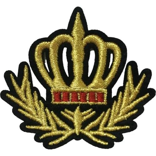 10 Pieces/lot Gold Crown Embroidered Iron on Patches for Clothes Backpack Crown Embroidery Appliques Badge Sewing DIY