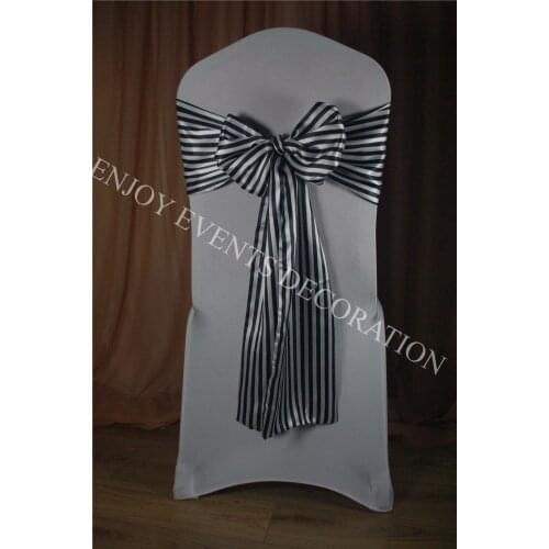 10pcs YHC#402 stripe satin chair sash for wedding events party