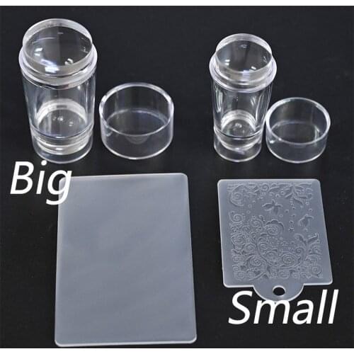1pc-Jelly Head French Nail Stamper Set With Scraper Manicure Stamping Tools Nail Art Template Print Silicone Stamping Plate ZY04