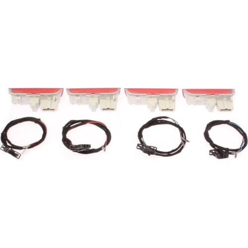 4 PCS Door Warning Light interior LAMP LIGHTS+Cable WIRE For Golf J-etta 5 6 MK5 MK6 Passat B6 B7 CC T-IGUAN 3AD 947 411