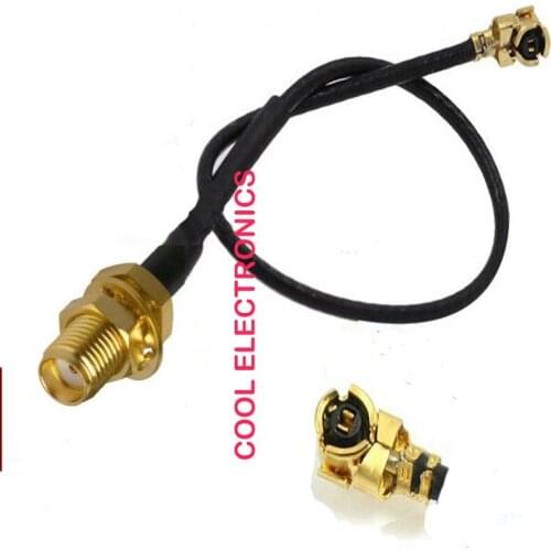 50pcs IPX / u.fl to SMA Male Female Connector Adapter RF Pigtail Cable 1.13mm Black 15cm