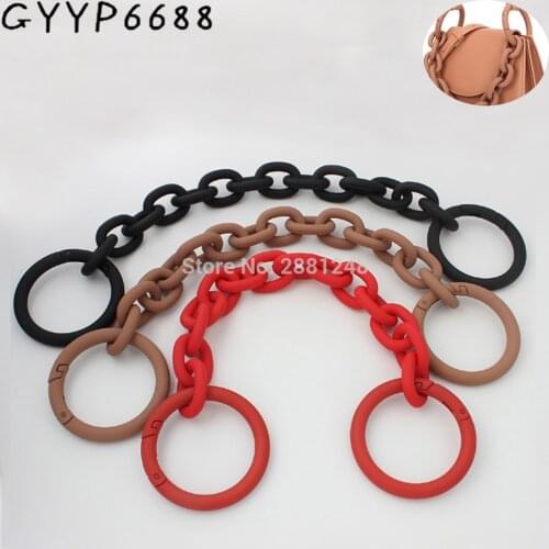 50cm 4 colors Personalized frosted Resin handles mini lipstick coin purse bag acrylic decoration thick chain accessories