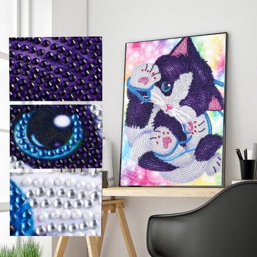 DIY Diamond Painting Special Shape Crystal Rhinestone Color cat Diamond Art Kits for Adults Kids Embroidery Arts Home Decor