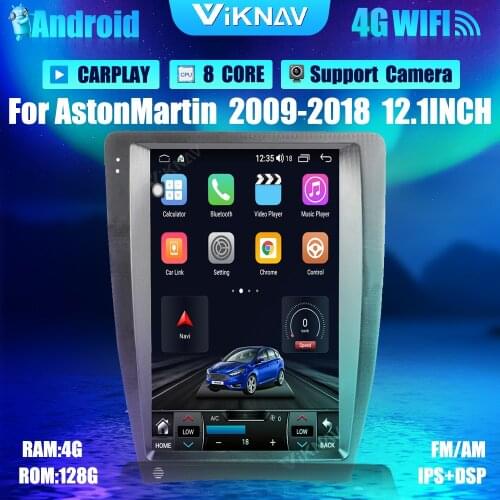 12.1 inch Android 10.0 car radio DVD Multimedia Player For AstonMartin 2009-2018 2Din Car GPS Navigation head unit Stereo