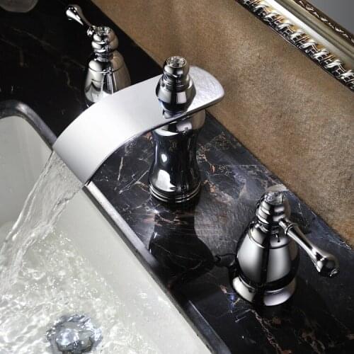 FREE SHIP chrome clour 8 inch widespread bathroom Lavatory Sink faucet Mixer tap new faucet
