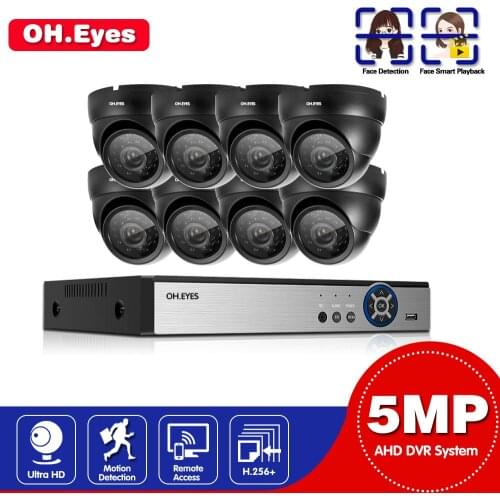 8CH CCTV System Wireless DVR NVR System 5.0MP IR indoor Outdoor Waterproof Dome AHD Security Camera System Surveillance Kit
