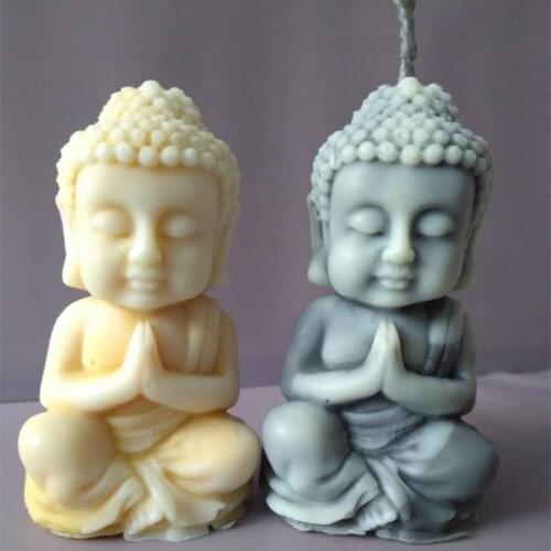 Big Size Buddha Candle Molds Handcrafted Candles Mould Decorated Gypsum Concrete Statue Moulds Resin Epoxy Crafts Silicone Mold