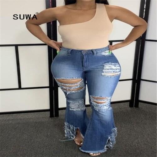2020 New arrival denim high waisted pants jeans button fly hole classic harem pant street club party skinny retro trousers