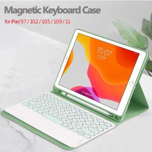 Round Cap Keyboard Case for iPad Air 3 Pro 10.5 11'' Magnetic Wireless Keyboard and Case for iPad Air 4 Air 1 2 10.2 Smart Case