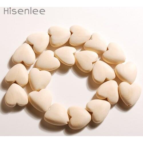 20mm Heart Shape Wooden Product Beads 100% Wood Baby Teeth Safety Soothe Baby DIY Necklace Pendant Wood Beads