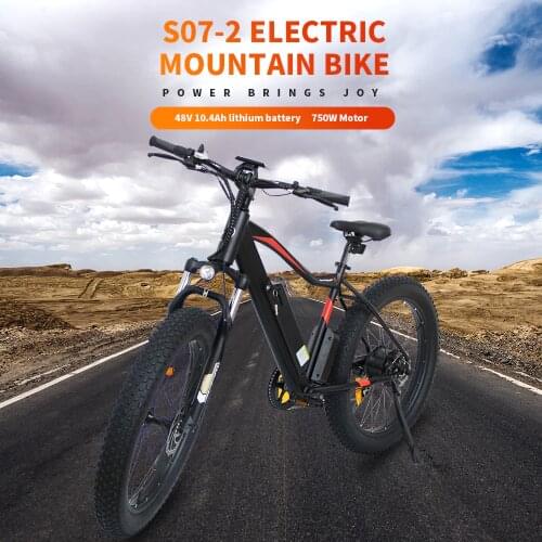 Electric Bike 48V 10.4Ah Lithium Battery EBike 750W 7 Speed Fat Tire Electric Mountain Bicycle