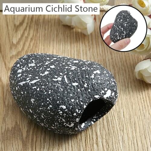 1Pcs Aquarium Cichlid Stones Resin Rock Cave Ornament Fish Tank Pond Decor Housing Shelter Ornament For Fish Shrimp