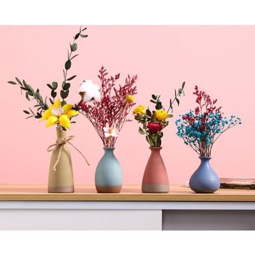 Ceramic Mini Vase Ins Style Coffee table desktop home living room flower arrangement decoration dried flower Tabletop