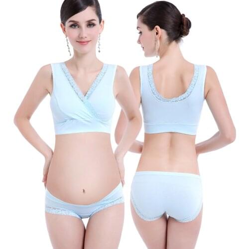 2018 Maternity Nursing bra+Underwear panties set Pregnancy moms Breastfeeding bra for pregnant women Lace Pregnancy feeding Bra